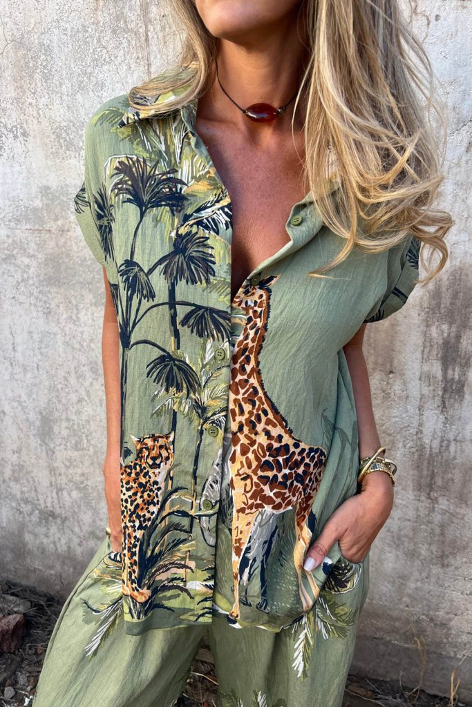 Printed Loose Fit Blouse