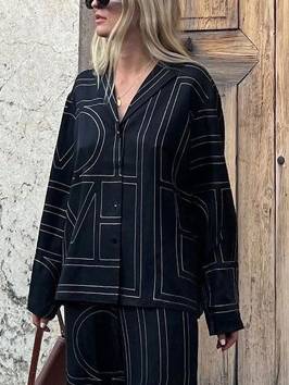 Printed Wide-Leg Two-Piece Set