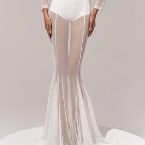 Mesh Sheer Flared Elegant Skirt
