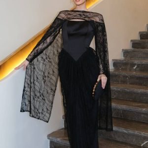Lace Long Sleeve Maxi Dress