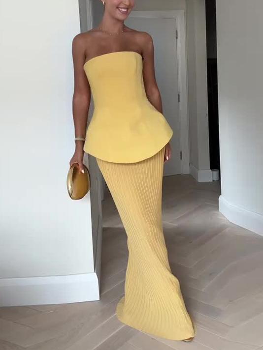 Strapless Elegant Two-Piece Set
